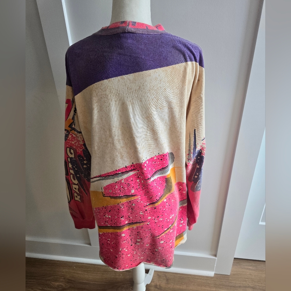 Vintage 80s/90s JT Racing Long Sleeve Mock Neck T Shirt, Size Large - Picture 7 of 10